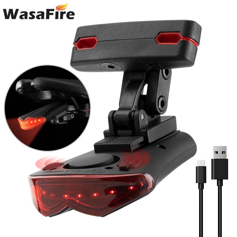 

USB Bike Rear Light Wireless Remote Control Bicycle Tail Lights with Horn MTB LED Cycling Smart Alarm Taillight 3 Modes