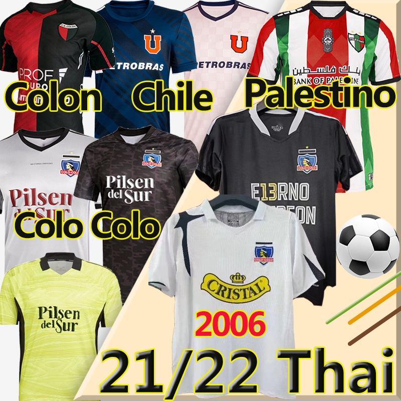 

2021 2022 Colo Colo Palestine soccer jersey Champion Version 1991 Enernos Campeones JIMENEZ Universidad de Chili PARRAGUEZ Colón MONTILLO Retro 2006 Football Shirt, Chili 21-22 away
