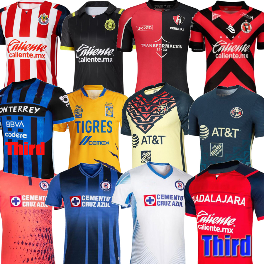 

21 22 Club America Soccer Jerseys 2021 2122 UNAM Laguna LEON UANL Tigres Chivas Guadalajara third away 115th Cruz Azul kit Tijuana Camisas de Futebol Football Shirts, 21 22 cruz away white