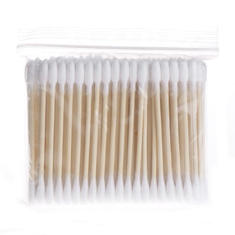 

Cotton Swabs Wholesale- 100pcs Women Beauty Makeup Double Head Buds Make Up Wood Sticks Nose Ears Cleaning Cosmetics Health Care, White
