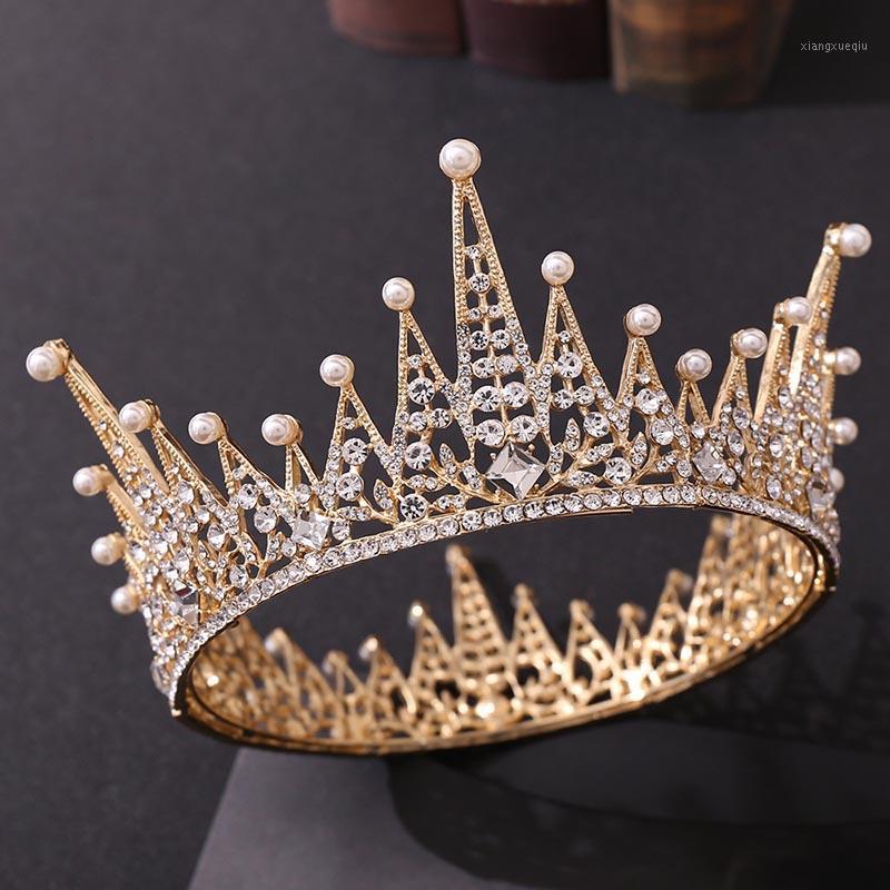

Hair Clips & Barrettes Gold/Silver Color Crystal Pearls Tiaras And Crowns De Noiva Bride Bridal Wedding Ornaments Headbands For Women FORSEV, Golden;silver