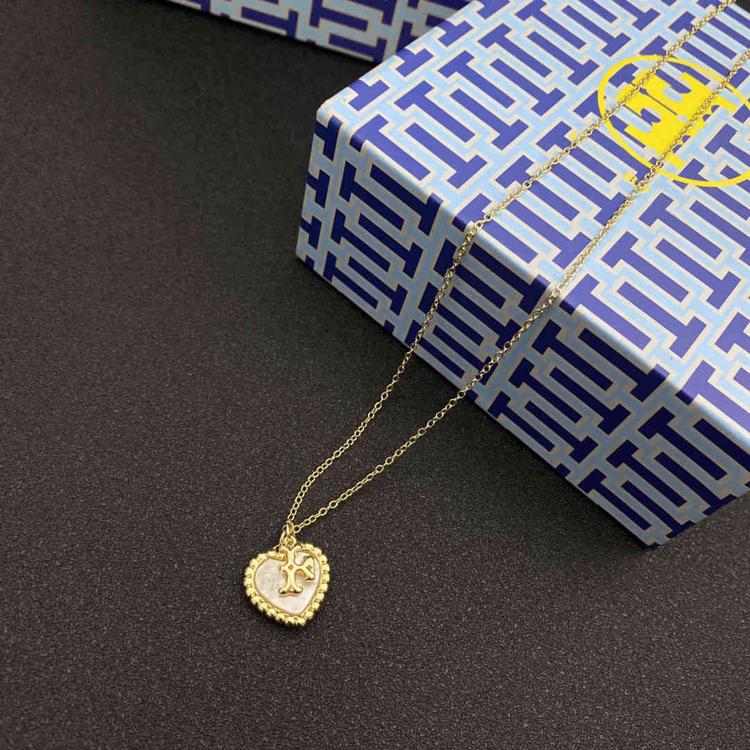 70% OFF Luxury Jewelry TB fashion jewelry natural mother shell heart-shaped summer small fresh love pendant clavicle Necklace-image-715284878