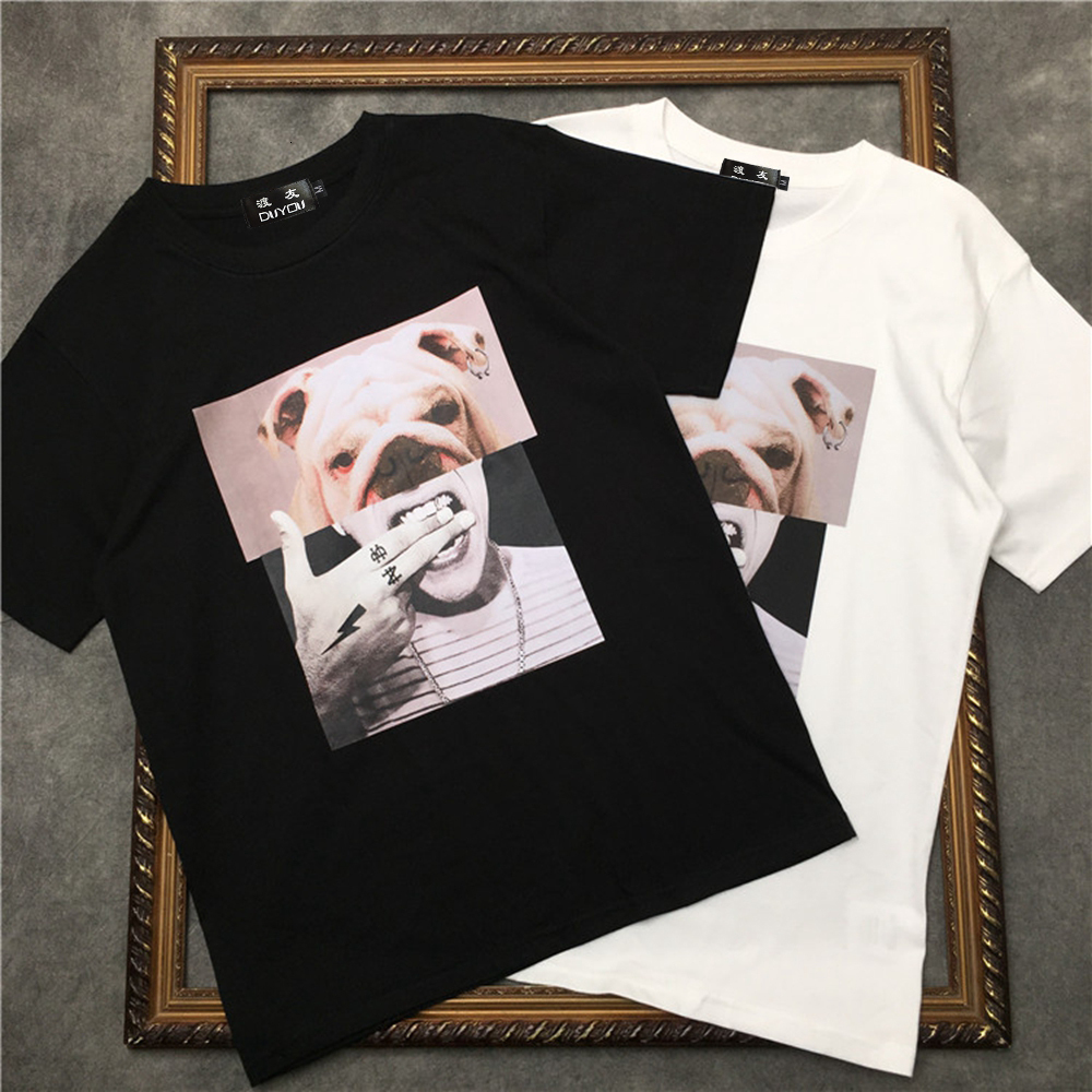 

2021 New Barrett Men's Short-sleeved Bulldog-man Print Jersey T-shirt Women t Shirts|streetwear 2191001654 Gvul, Black