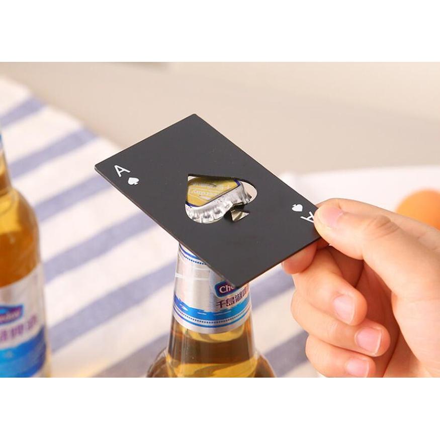 

New Stylish Black Silver Beer Bottle Opener Poker Playing Card Ace Of Spades Bar Tool Soda Cap Opener Gift Ki jllScz outbag2007