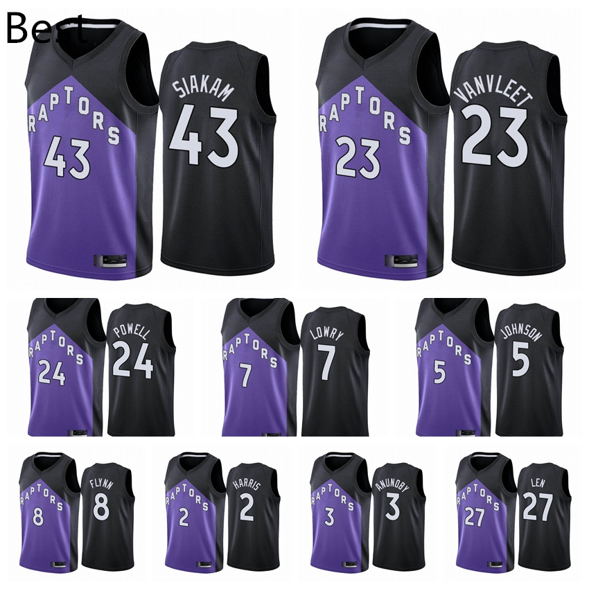 

2020-21 Toronto Raptors Men Pascal Siakam Fred VanVleet Kyle Lowry Earned Edition Purple #43 Basketball Jersey, White;black