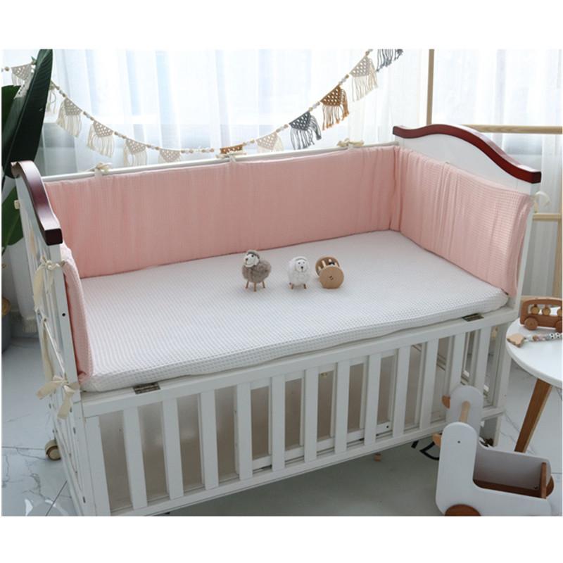 

Bedding Sets Cotton Waffle Baby Crib Bumper Fro Borns Bed One-piece Double-sided Infant Cot Protector 200cm
