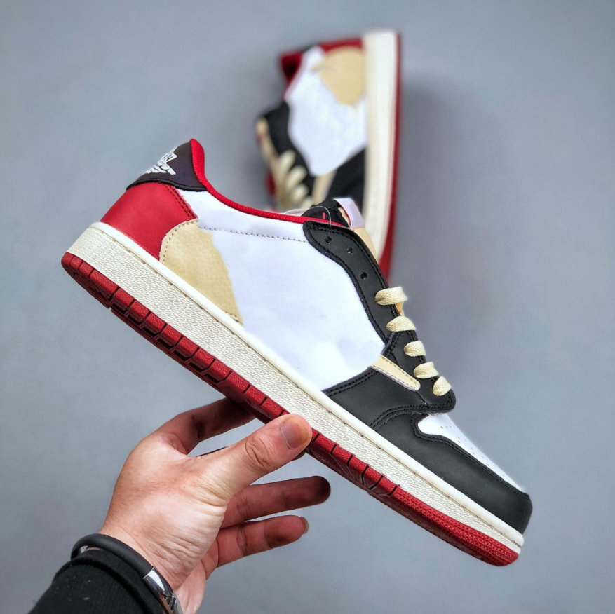 

2021 Fragment TS Jumpman 1 Jodan 1s Low Casual Shoes Men Black Red Brown Fashion Sport Womens Sneaker CQ4278-088 size 40-45