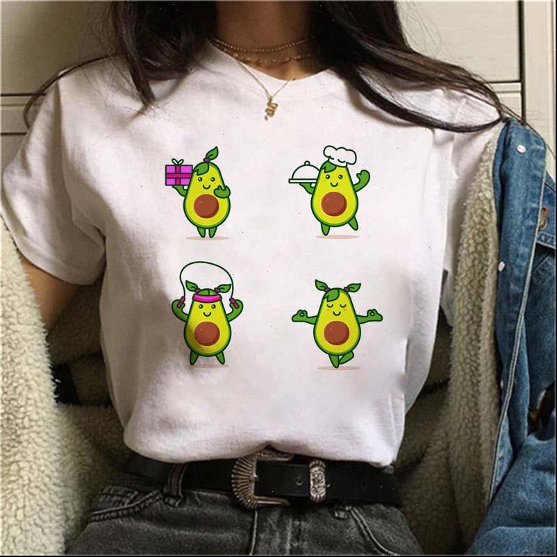 

women avocado t shirts cute cartoon short sleeve summer lady womens plus size clothes tees female, White