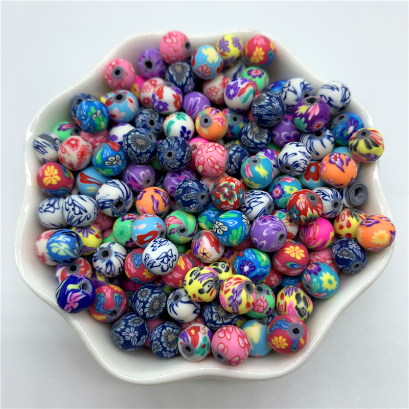 

6mm 8mm 10mm Clay Beads Polymer Mixed Color Polymer Clay Spacer Beads For Jewelry Making DIY Handmade Crafts, Silver