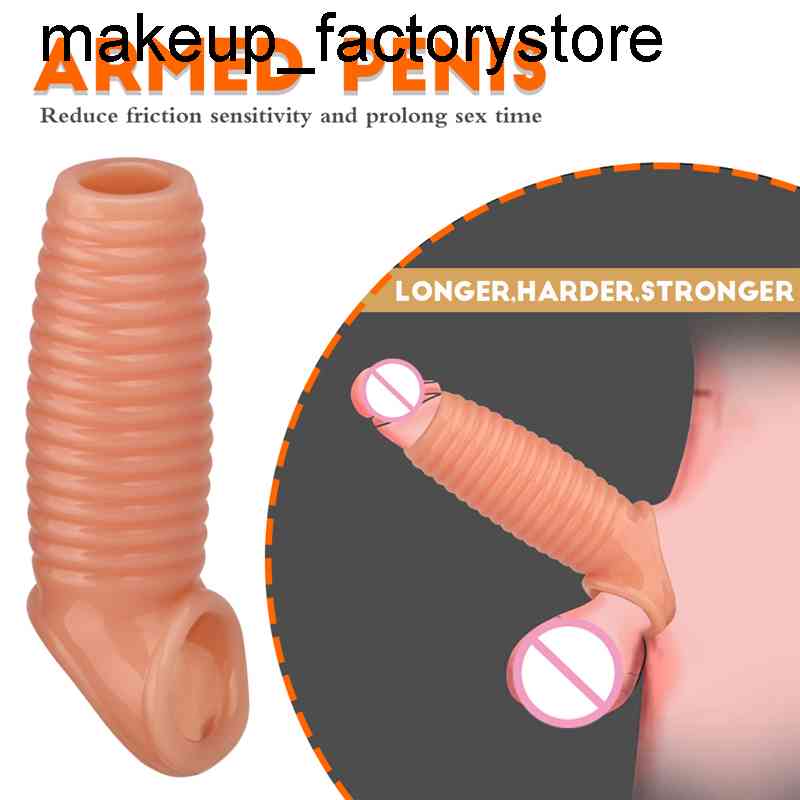 Massage Men Delay Lock Sperm Fine Condom Threaded Enhancer Penis Ring Extender Sleeve Erection Dick Cock Ring Sex Toys For Men Intimate-image-735219043