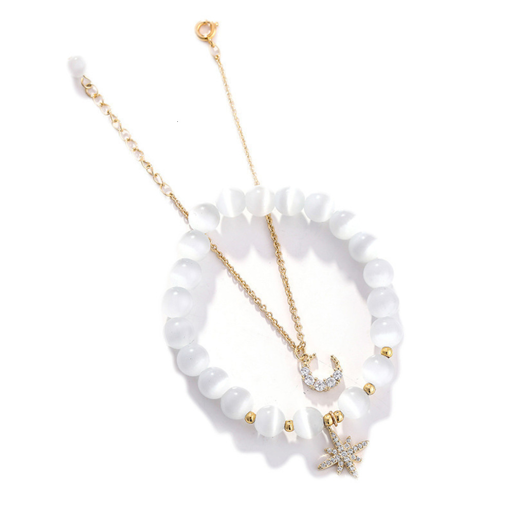 

Lucky cat's eye stone bracelet for women, Golden;silver