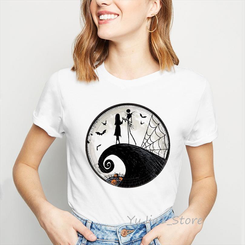 

halloween and women horror mens movie nightmare before christmas femme jack skeleton cartoon basic female white, White;black