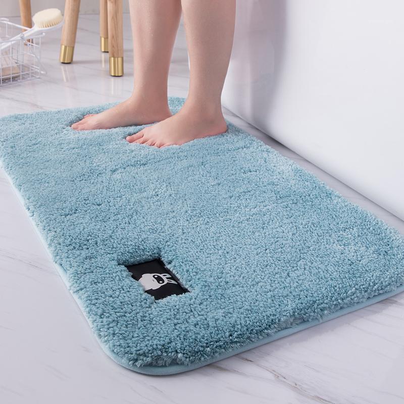

Bath Mats High-hair Bathroom Toilet Door Absorbent Floor Mat Carpet Bedroom Non-slip Foot Pad Rug Kitchen