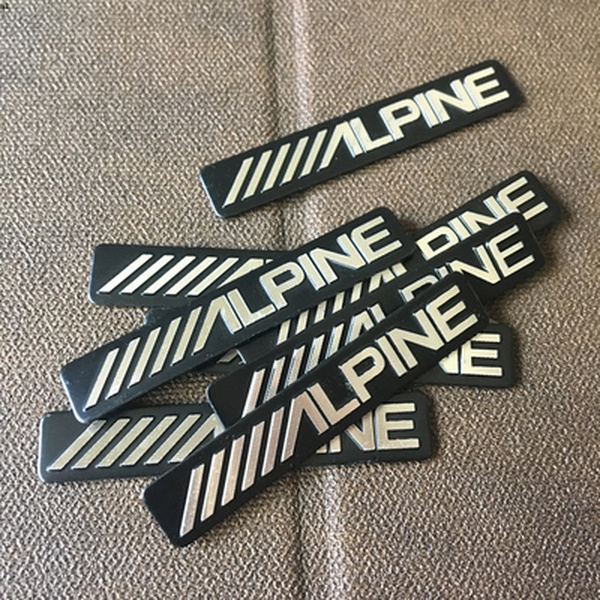 

4x /////ALPINE ALPNE car Hi-Fi Speaker audio Speaker Badge stereo Emblem sticker car styling decoration