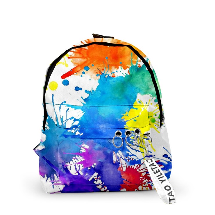 

Tie dye Backpacks School Bags 3D Oxford Waterproof Learning Toys Key Chain Accessories Children Teenager Boys Girls Cute Small Backpack