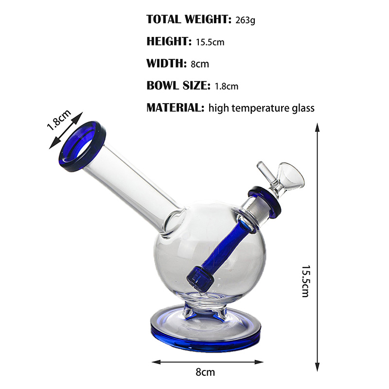 

MR high temperature resistant high borosilicate material 14mm spherical filter blue series water bottle