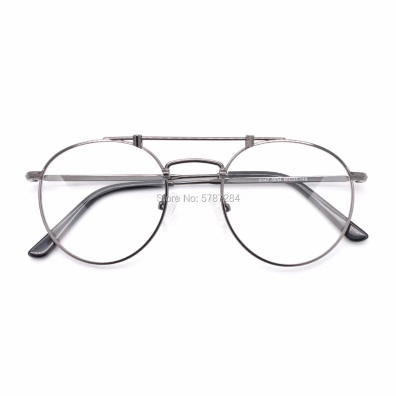 Fashion Sunglasses Frames Round Metal Eyeglasses Women Designer Men Optical 8147 Gray Color 50mm 140