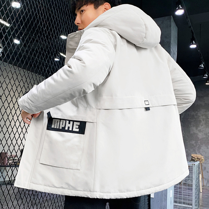 

2021 New Winter Men Hooded Slim Korean Long Jacket Thick Male High Quality Casual Fashion Parkas Cotton Coat Youth Clothing Sbbh, Blue