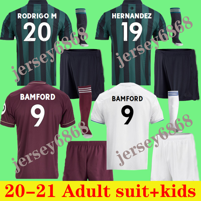 

Adult suit+KIDS Leeds UNITED 20 21 soccer jersey 2021 COSTA Alioski Centenary Phillips BAMFORD CLARKE Men Kids football shirts, Black