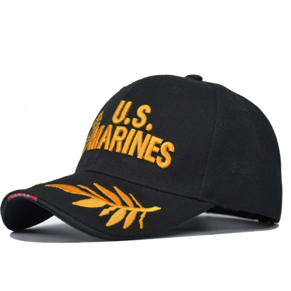 

Hot US Marines Embroidered outdoor Baseball casual UV breathable Cap, Ce418-1 black