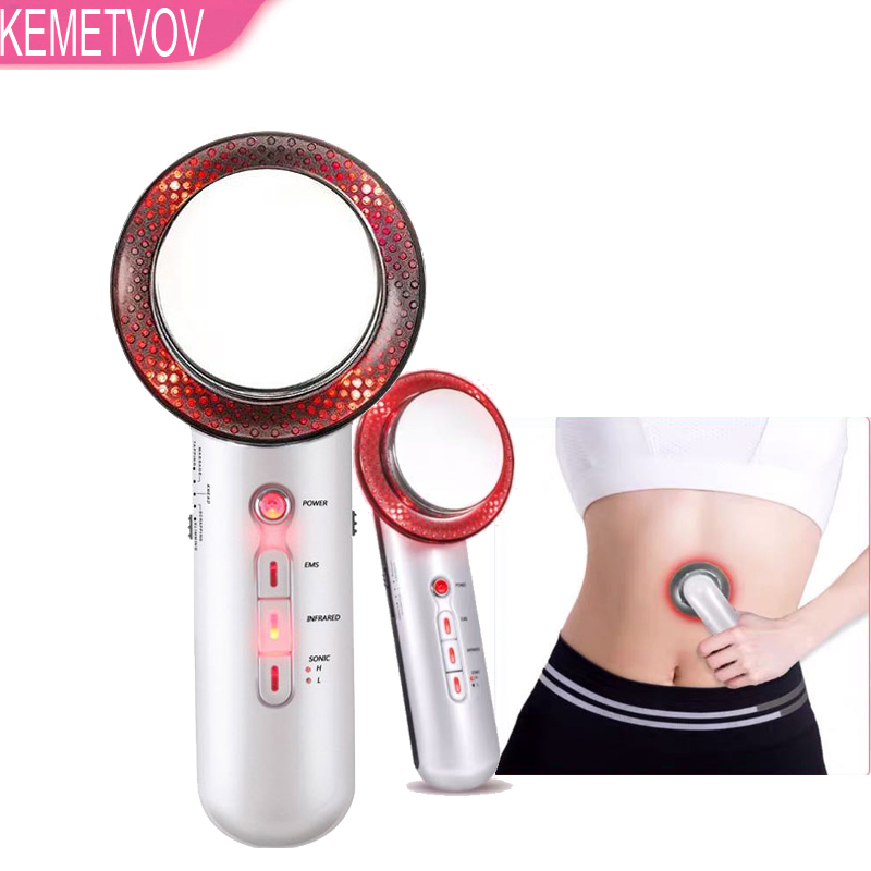 

Face Reduction 3 in 1 EMS Infrared Ultrasonic body Massager Anti cellulite Fat Burner Weight Loss Infrared Slimming Machine