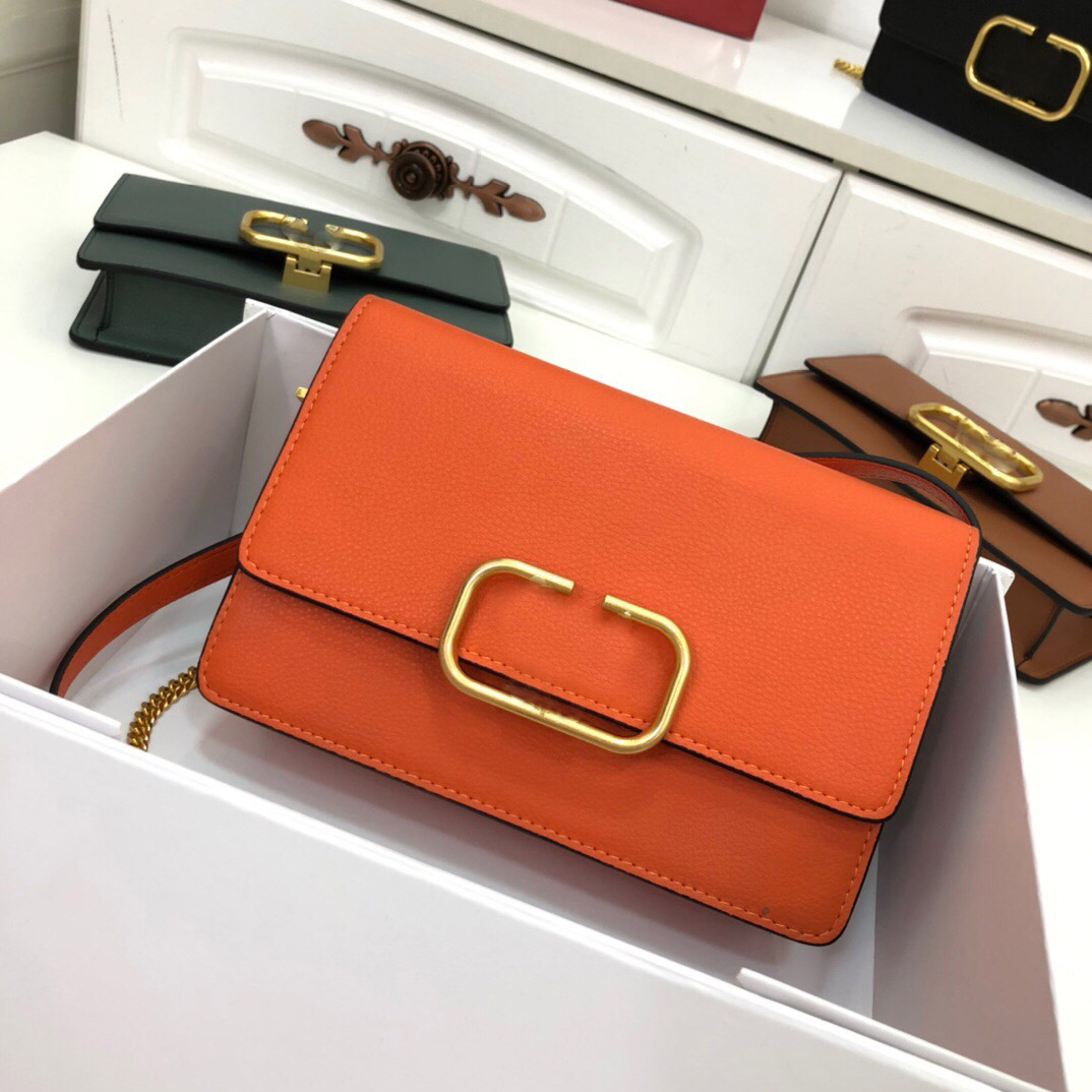 

Orange cross-body bag ladies chain purse woman fashion Shoulder Bags design bag cowhide leather beautiful casual bag sweet style Z9808