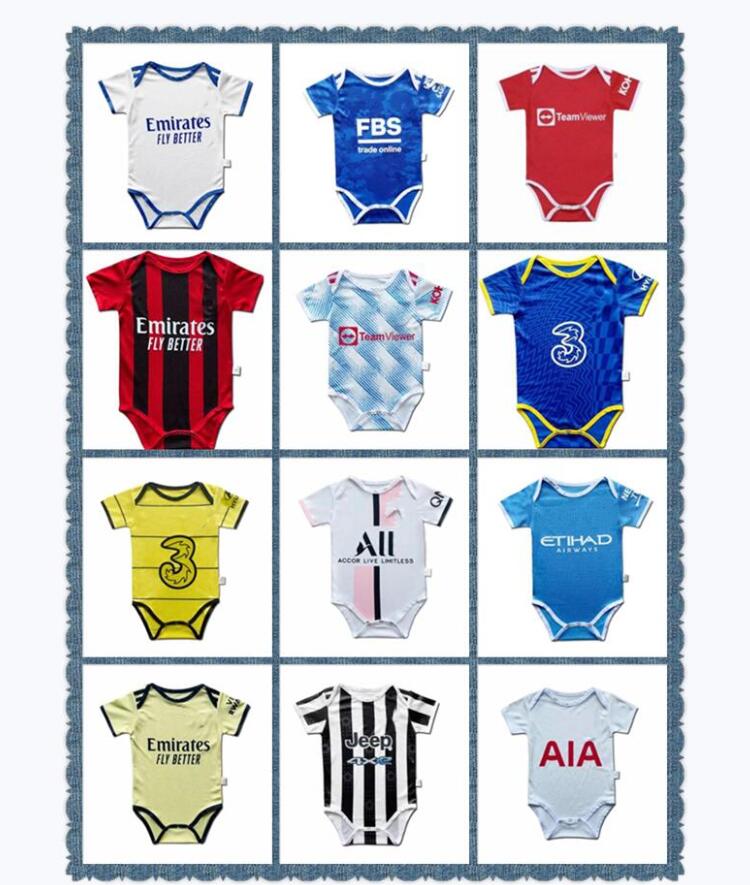 

2021 2022 Baby kit jerseys soccer sets Milan Manchester kids suit boys child Paris football shirt utd 21 22 Real Madrid Uniform messi 6-18 month Man top quality son