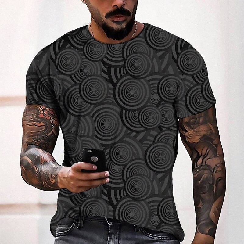 Men's Tee T shirt 3D Print Graphic Round Neck Casual Daily 3D Print Short Sleeve Tops Fashion Designer Cool Comfortable Black H3Ab#