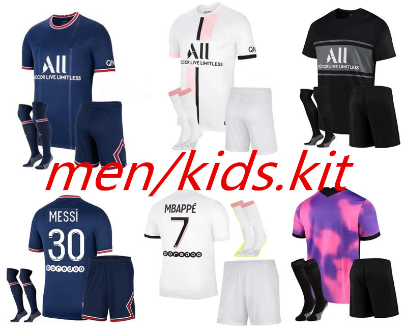 

2021 2022 MESSI MBAPPE soccer jerseys HAKIMI KEAN SERGIO RAMOS 21 22 Maillots de football shirt VERRATTI Jersey Paris men kids kit uniforms, Black;yellow