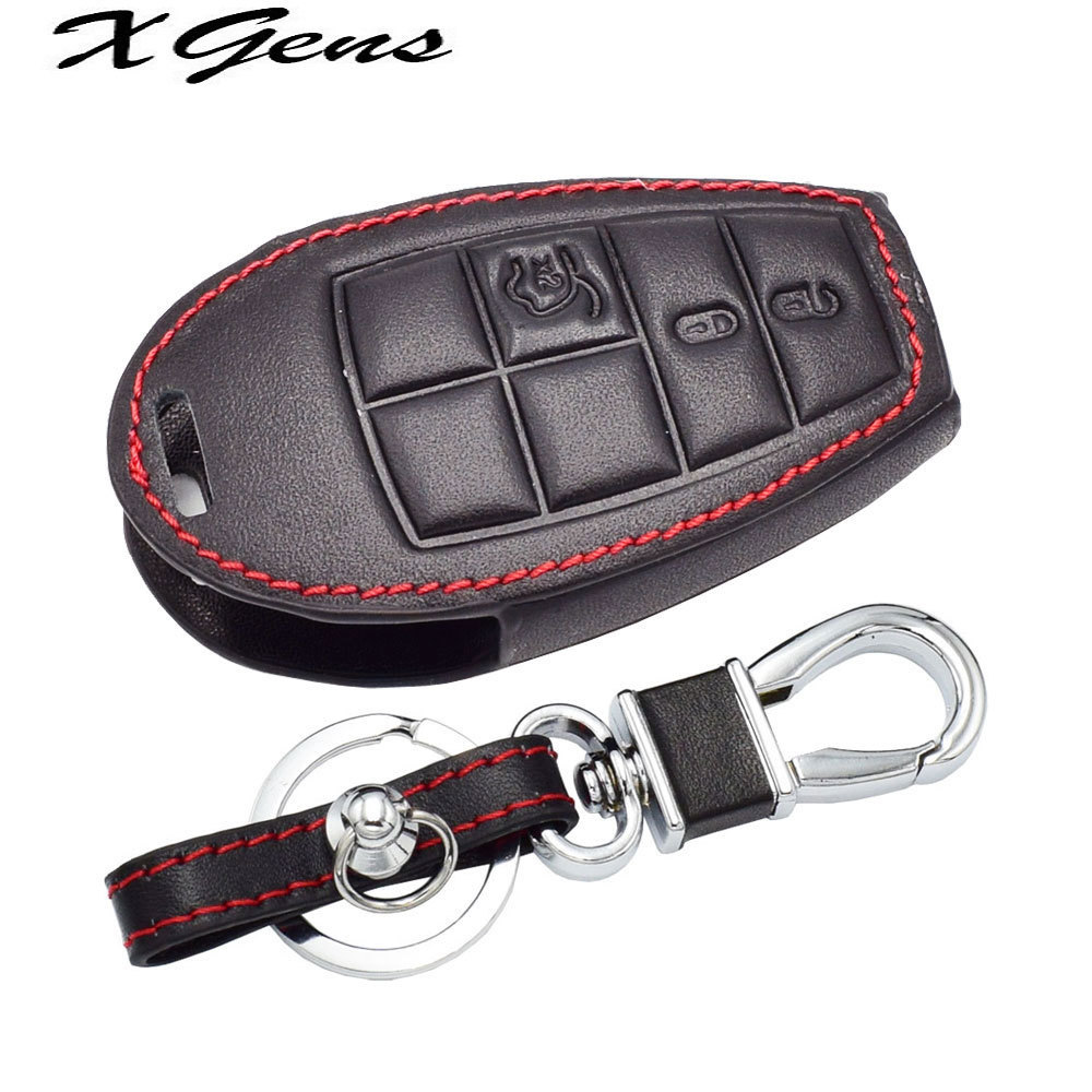 

Leather Car Key Cover For Dodge Challenger Charger Magnum Journey Ram Jeep Commander Grand Cherokee Chrysler 300 Remote Fob Case, Other