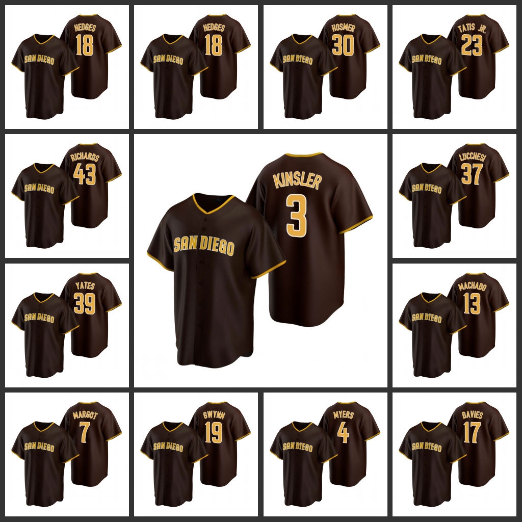 

San Diego Padres Men Ian Kinsler Austin Hedges Eric Hosmer Fernando Tatis Jr. Garrett Richards Replica Road Women Youth Jersey, Black