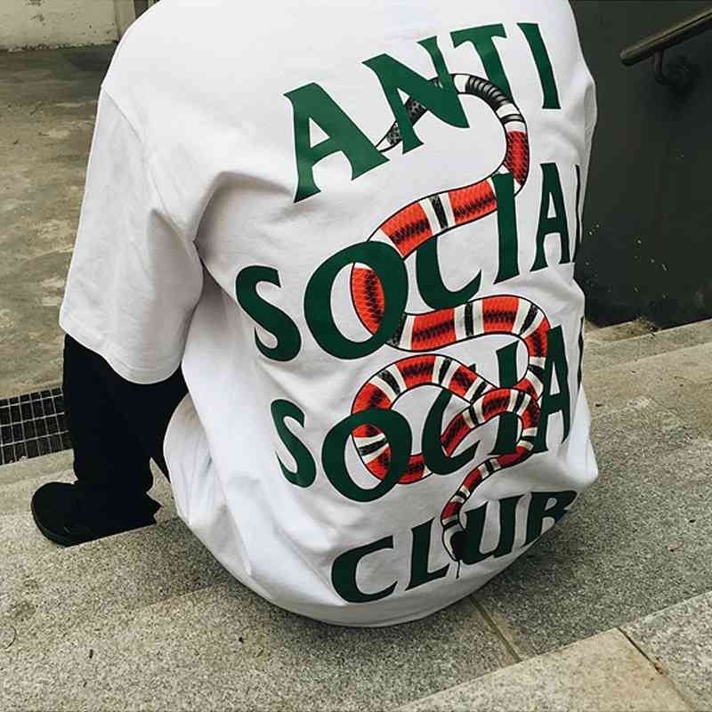 

Anti social club Viper co branded limited ASSC short sleeve T-shirt for men and women, Black