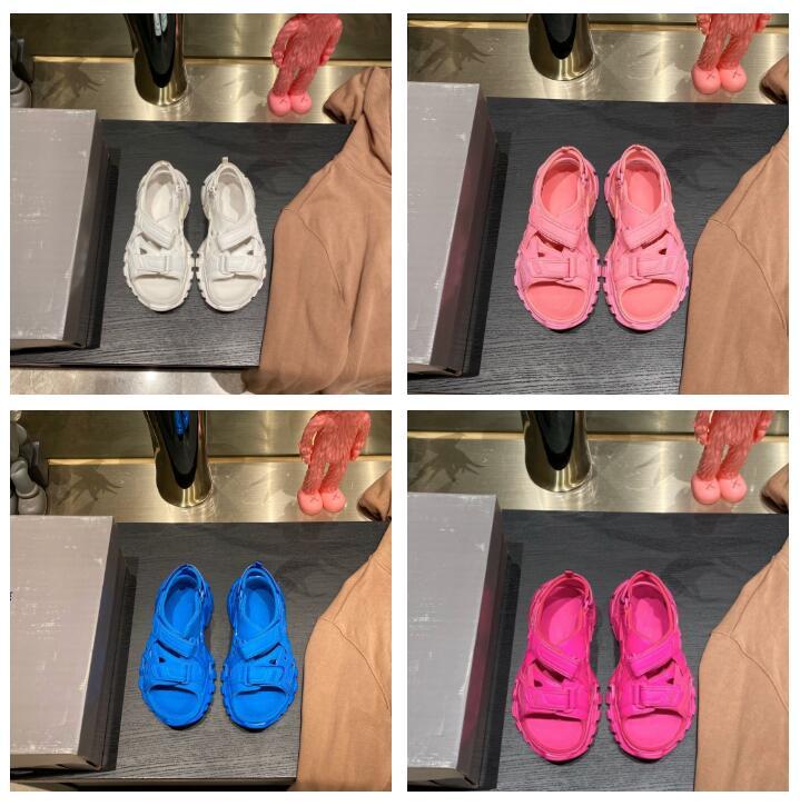 

Designer Luxury Women Men Sandals Track 4.0 leather Hook and Loop Platform Fashion Casual Shoes With Box Size 35-45