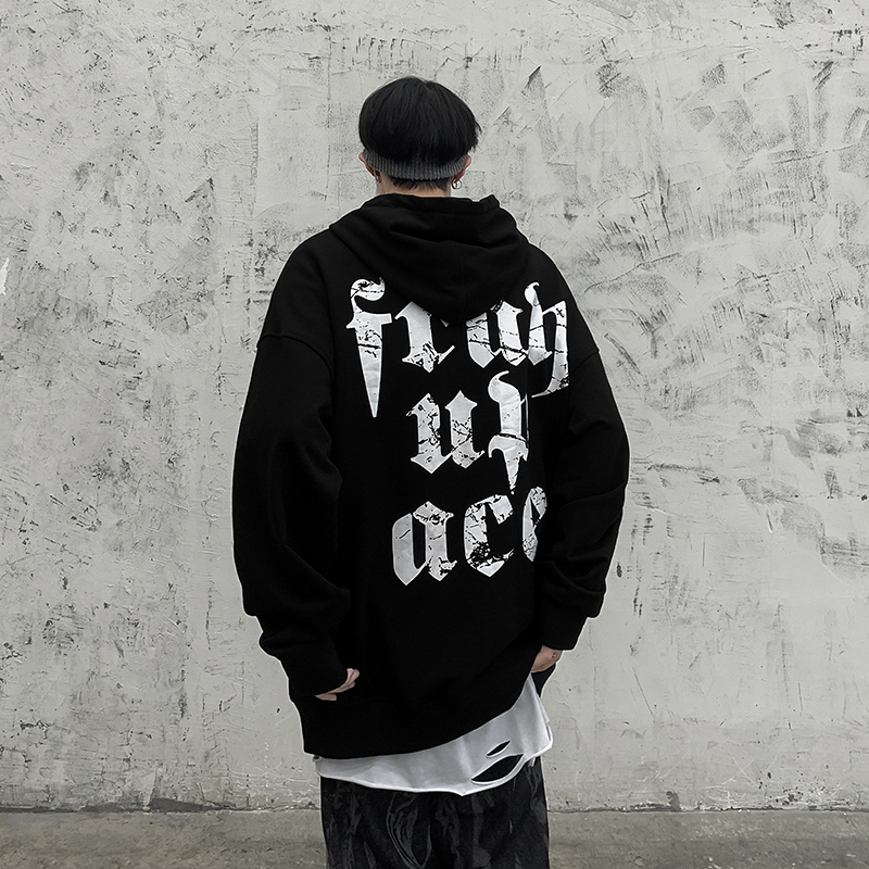 

New Male  2021 Harajuku Oversize to Black Man with Hip Hopmen Hoodie Fzhi, Gray