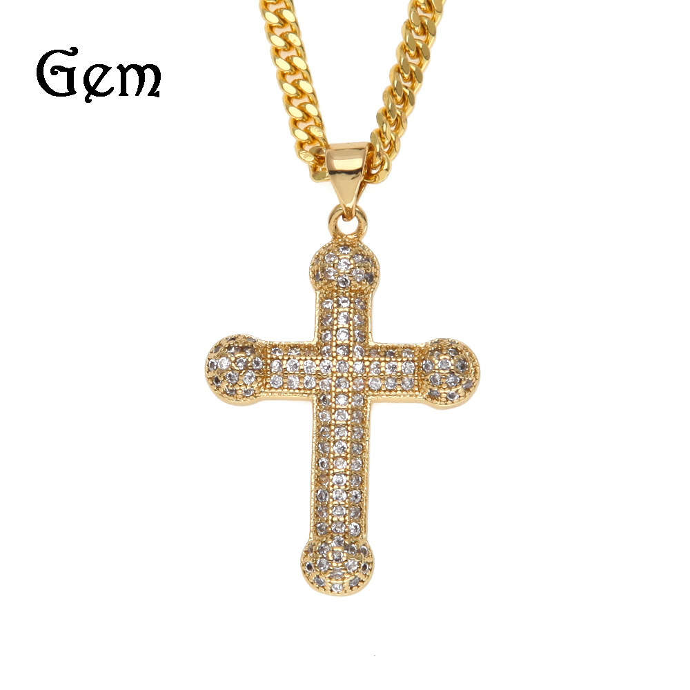 

Hip hop new high quality copper zircon Cross Pendant CZ Cross Pendant