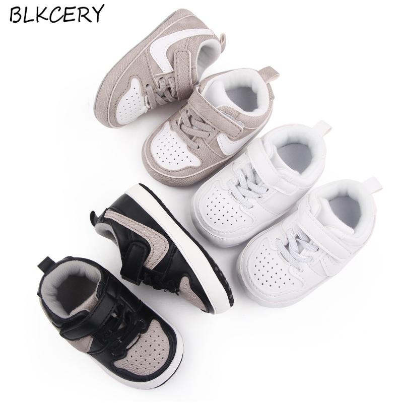 

First Walkers Brand Crib Shoes Born Baby Boy For 1 Year Birthday Infant Soft Sole Boots Toddler Trainer Doll Gifts