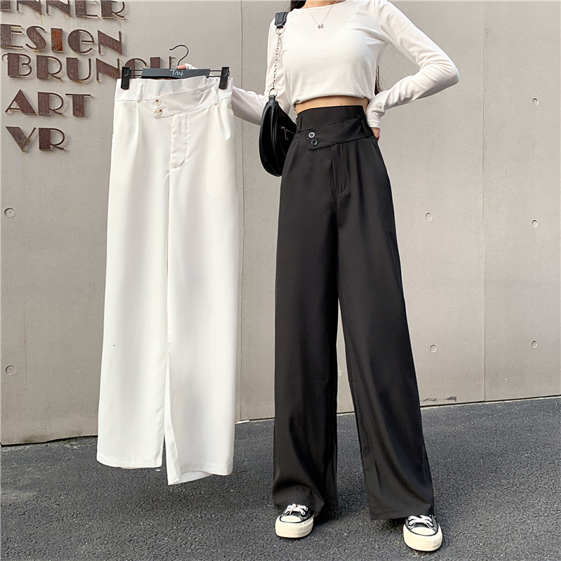 

2021 New Sweatpants Women Clothes Pants Streetwear Winter Fashion Korean Style Wide Leg Harajuku Baggy Black High Waisted Vintage Glnx