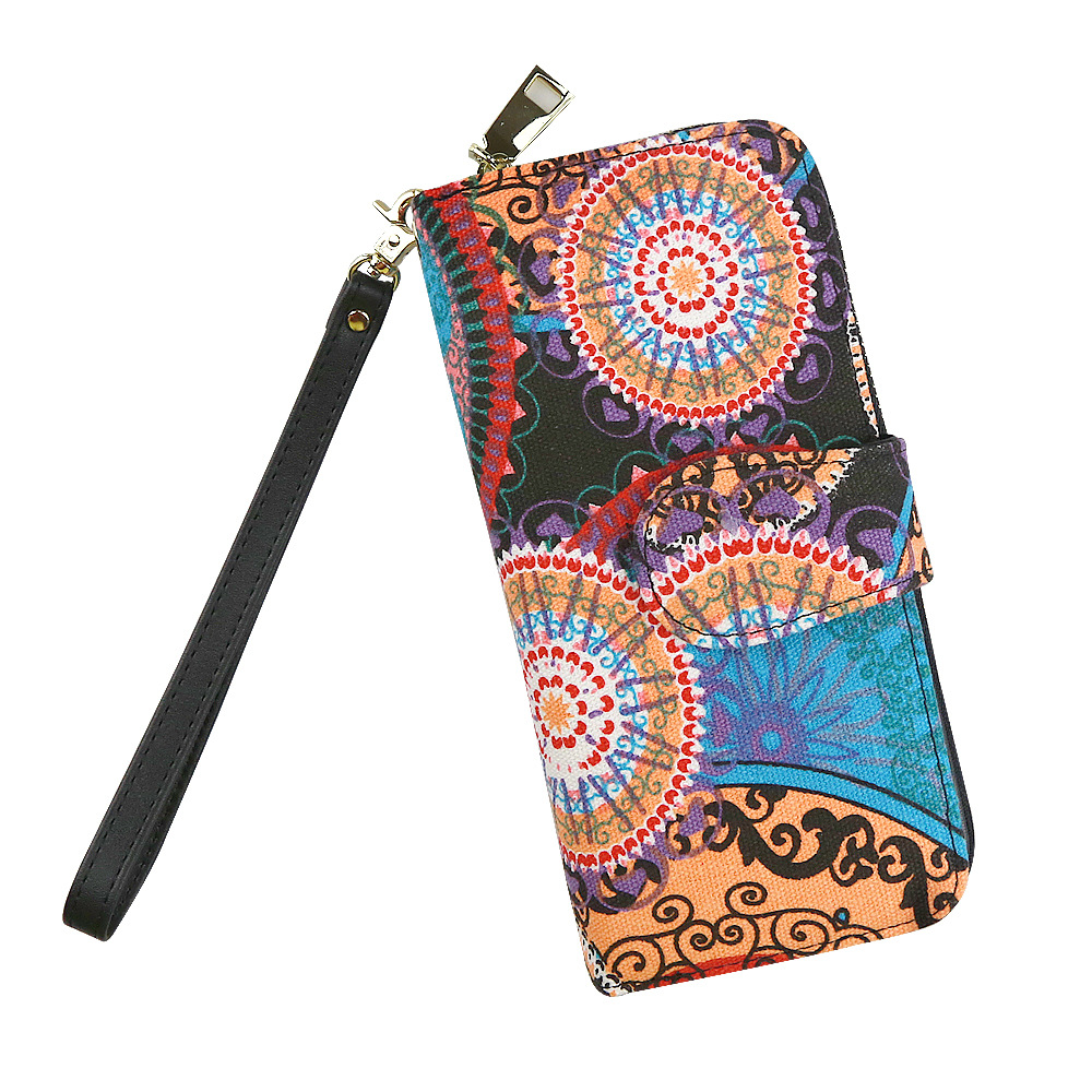

Women long purse high quality designer handbag classic fashion multi card large capacity canvas material feel comfortable and bright color, Red