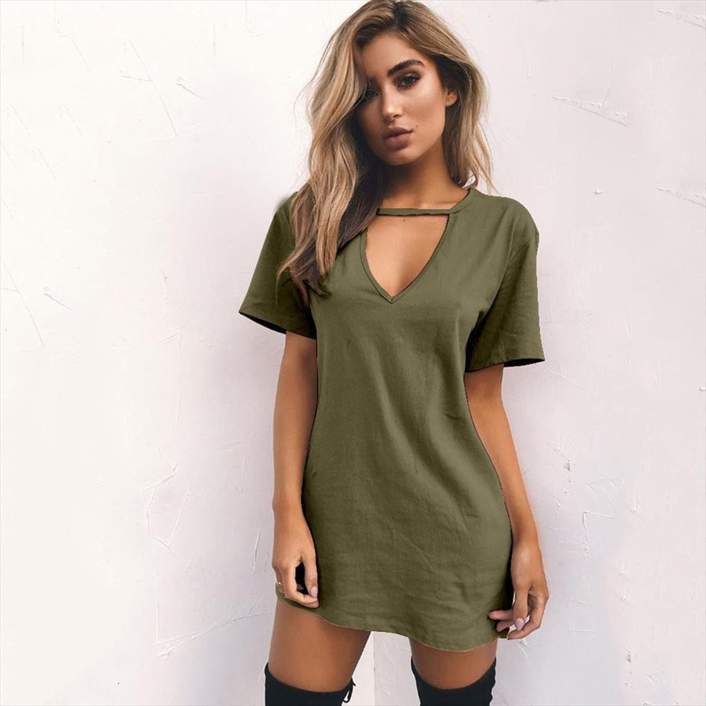 

fashion v neck solid women dress hollow elegant straigth green spring loose mini dresses short sleeve comfortable plus size, Black;gray