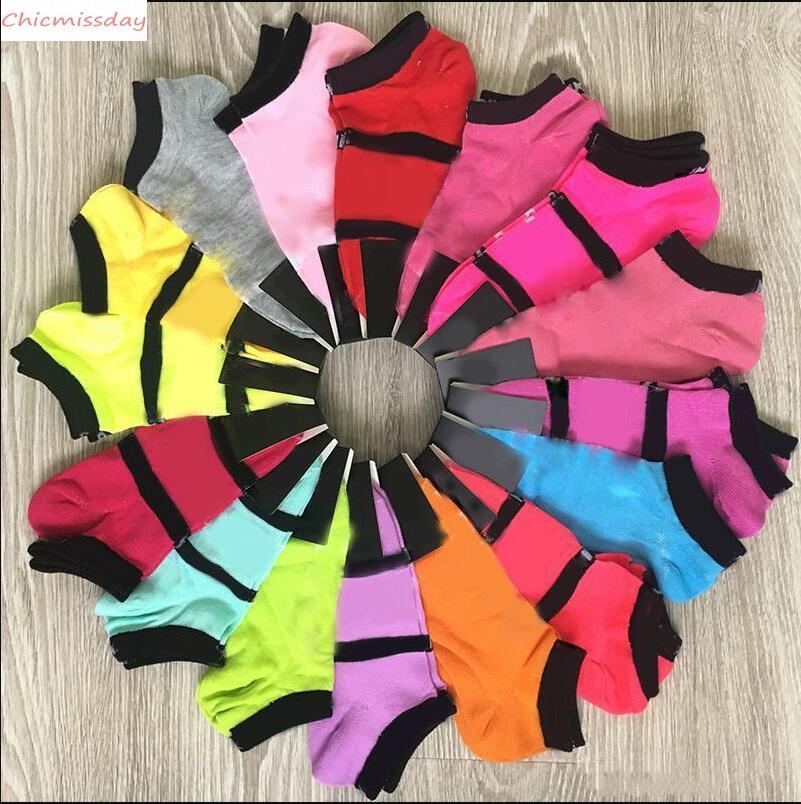 

Fashion Pink Black Socks Adult Cotton Short Ankle Socks Sports Basketball Soccer Teenagers Cheerleader New Sytle Girls Women Sock with Tags, Multi