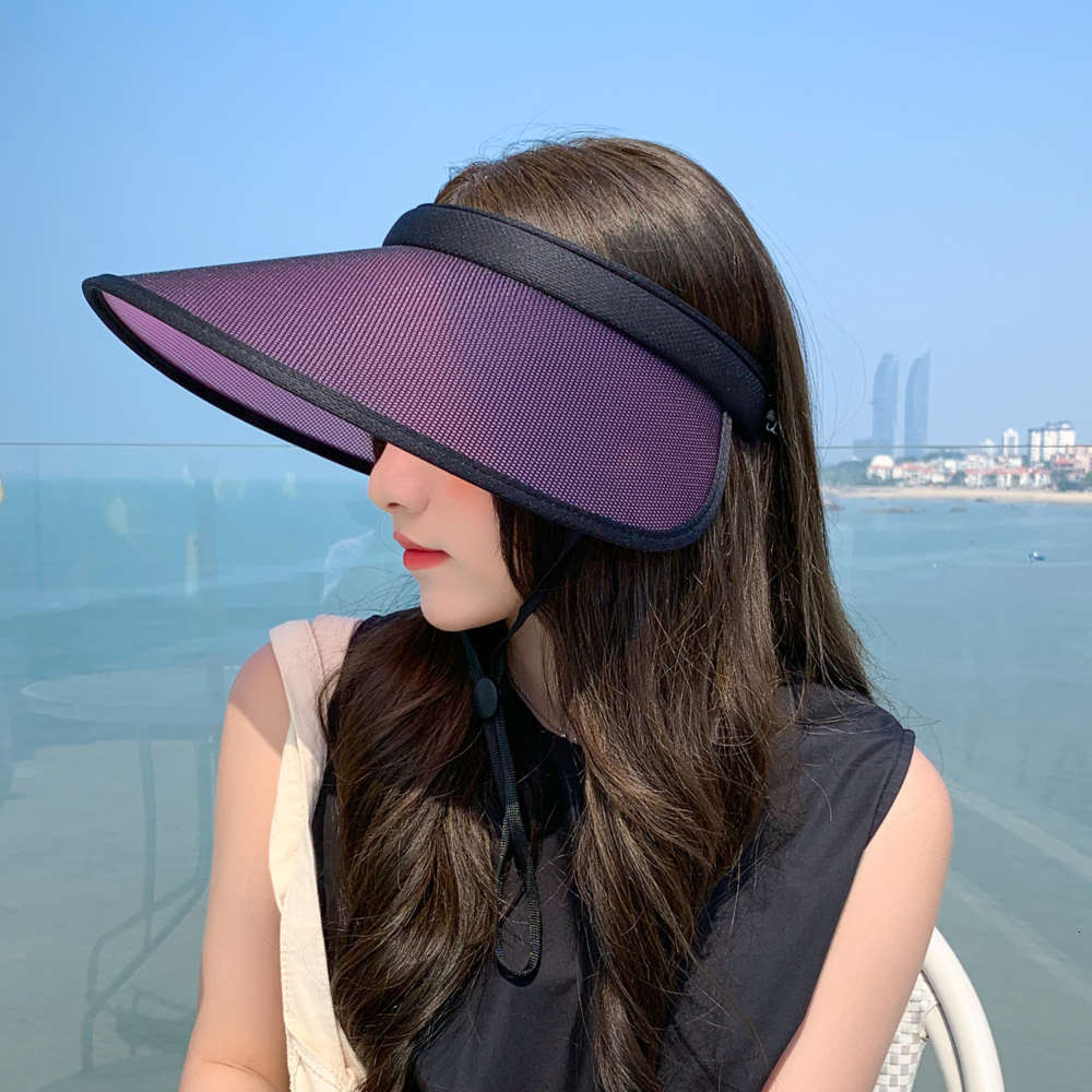 

Empty top hat summer color changing sun riding sunscreen black Technology Sun Hat outdoor UA ultraviolet, Blue;gray