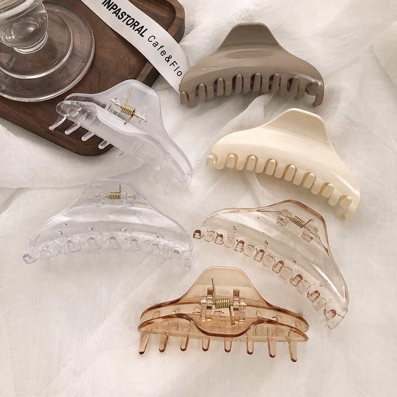 

Updo Plastic Hair Clamp Girls Lady Summer Wash Nonslip Jaw Clips Simplicity Versatile Hairs Claw Clip Tan Champagne Transparent 1 8yx Q2