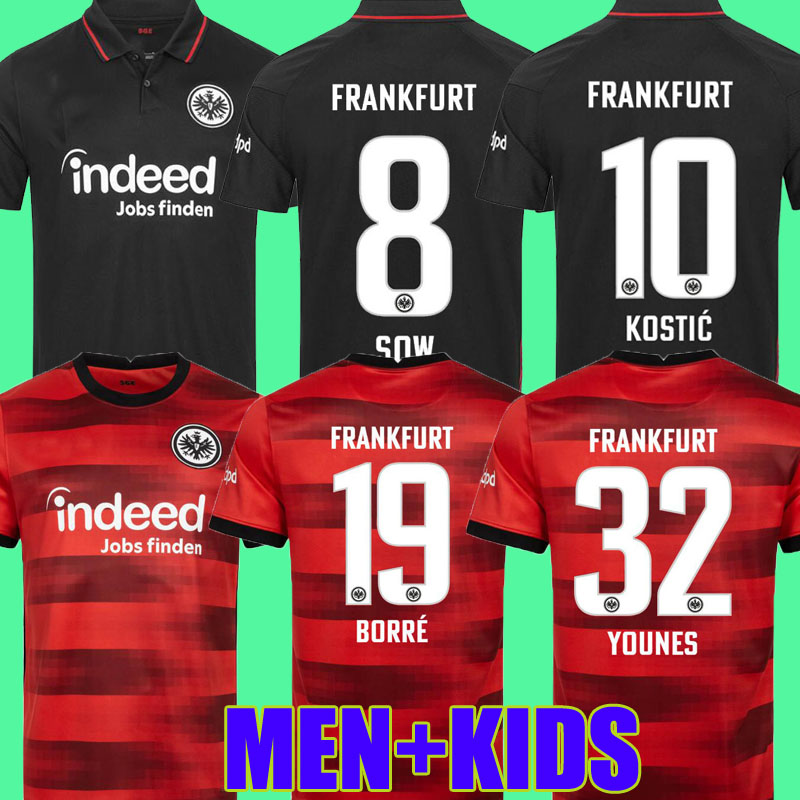 

21 22 Eintracht Frankfurt soccer jersey 2021 2022 Die Adler SOW Borré KOSTIC JOVIC Younes football uniform kids kit HASEBE KAMADA HINTEREGGER maillot de foot shirt, Home