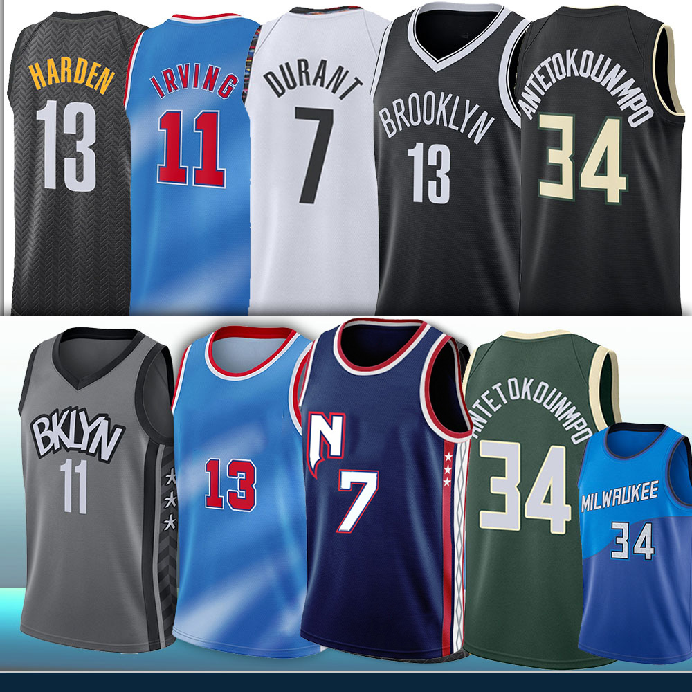 

Durant Basketball Jerseys 7 Kevin 11 Kyrie Durant 13 Irving Harden Antetokounmpo 34 Giannis, Ncaa