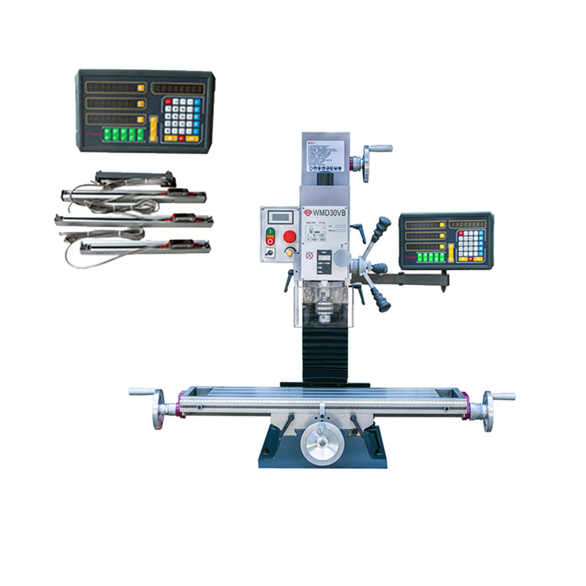 WMD30VB Column Drilling and Milling Machine Mini Manual Metal Drilling Machine with DRO-image-735697990