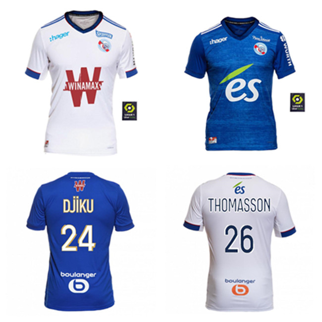 

20 21 new maillot rc strasbourg alsace new football suit 2020 football shirt djiku thomasson lala moshiba sissoko football shir, Black;yellow