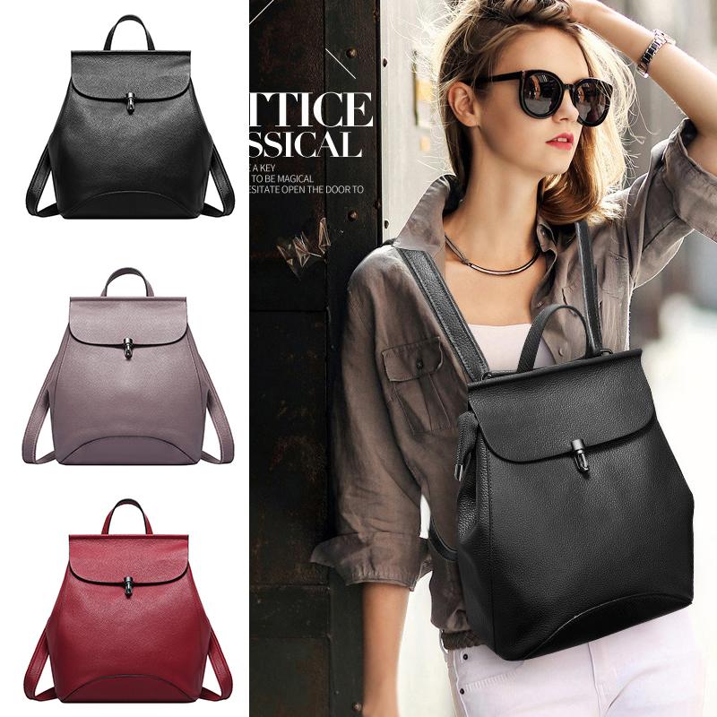

Women bags 2021 new fashion school bag backpack Genuine leather women top layer cowhide backpack, Black