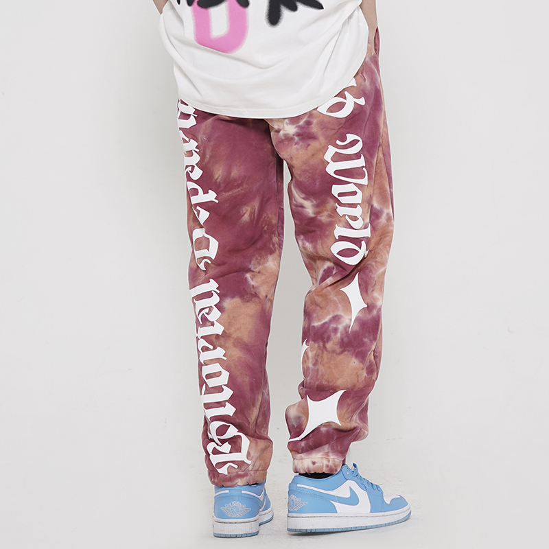 

2021 New Harajuku Tie Dye Letter Joggers Casual Jogging Gentlemen and Ladies Tree Arrangement Oversize Harm Book Hip Hop Baggy Broek O86j, Blue
