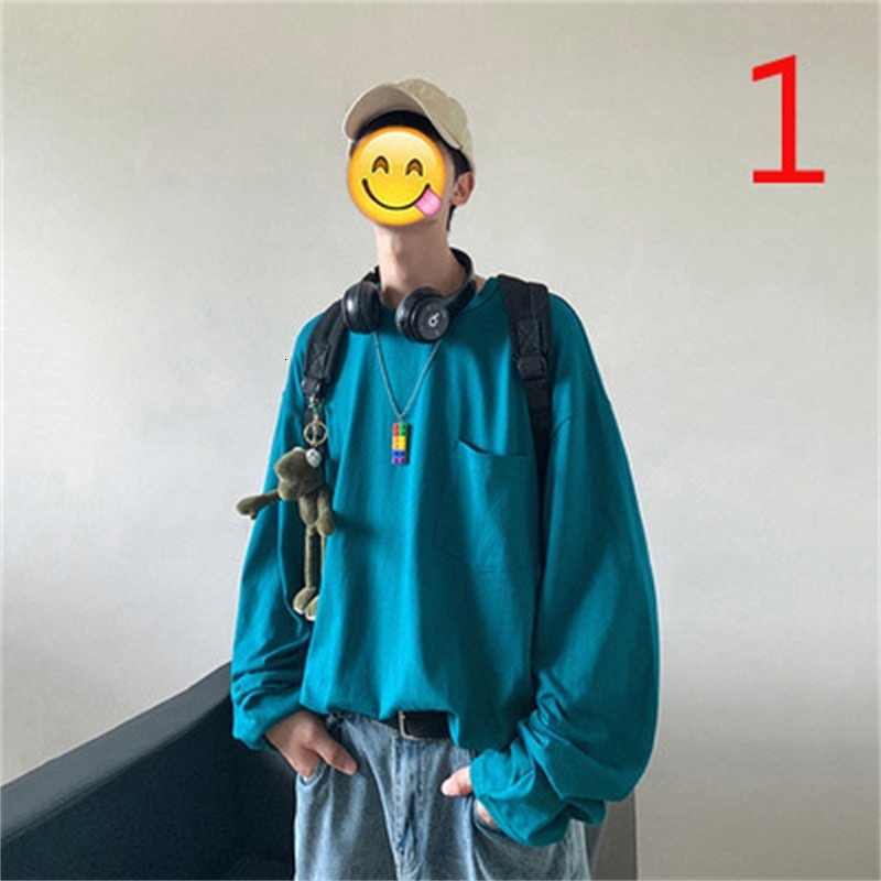 

2021 New Korean Version Ins Boys Trend Print Long-sleeved T-shirt Autumn Wild Loose Sweater Gry8