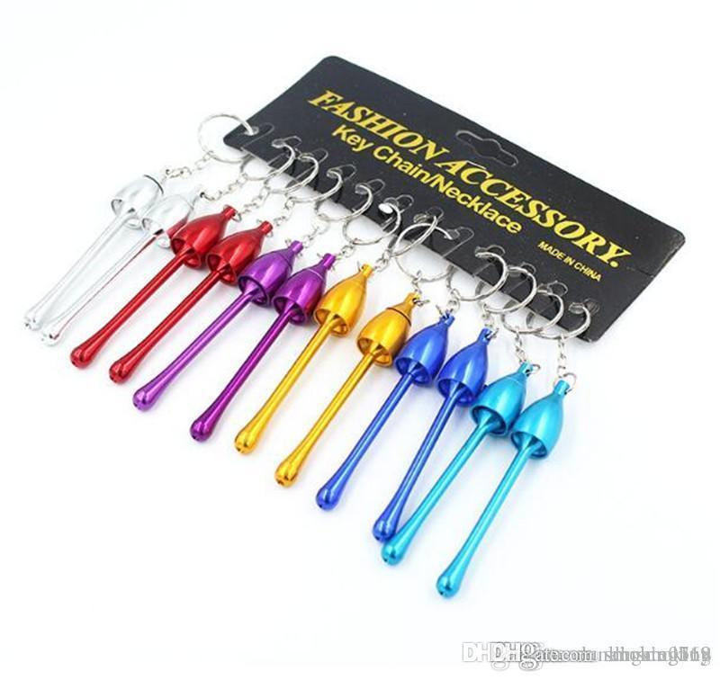 

Keychain Protable super Cigarette Smoking metal Pipe Holder cheap mini Mushroom Smoking tobacco herb Pipe Aluminium pipe